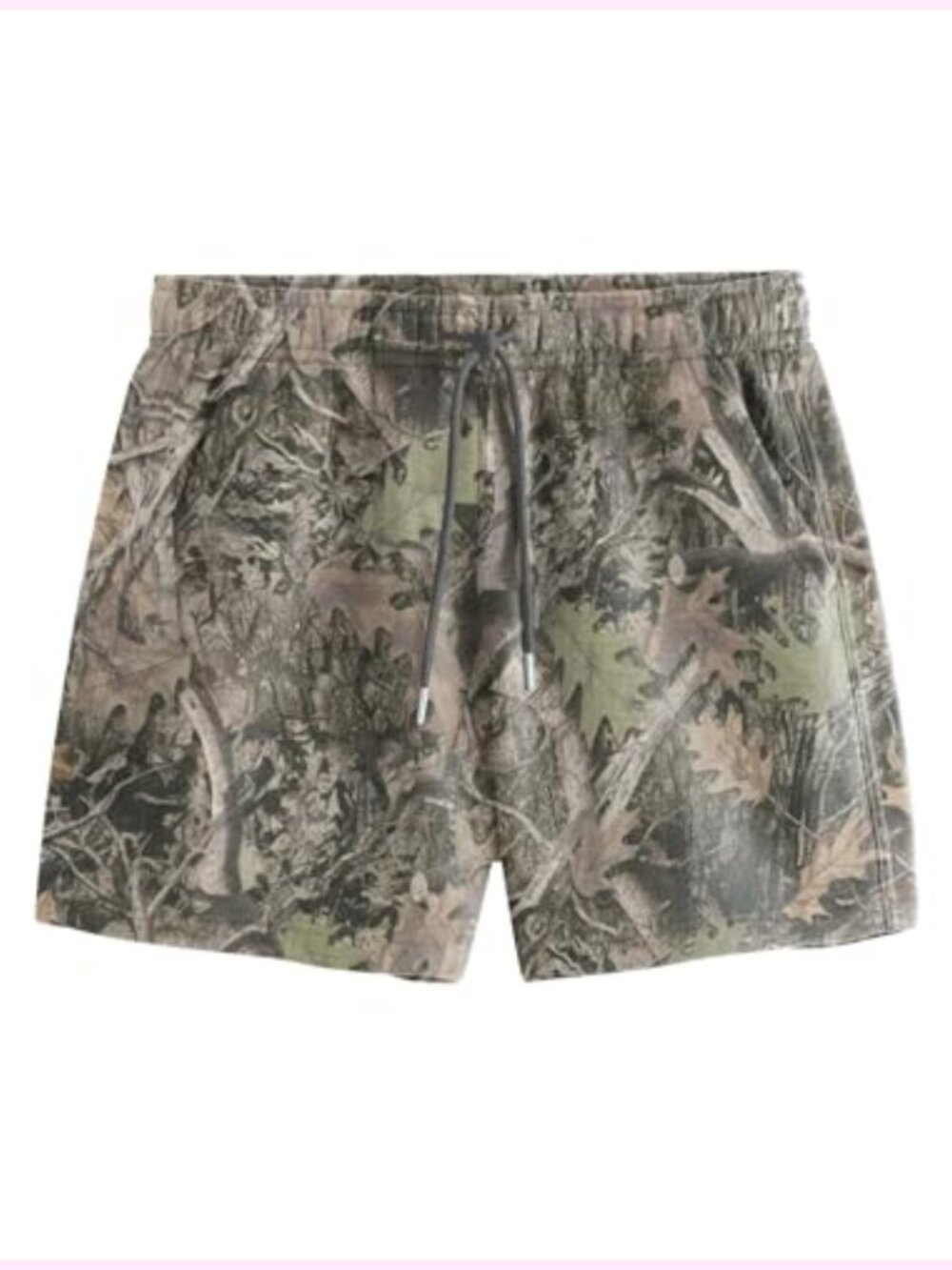 Camo Athletic Shorts Maple Leaf Print Drawstring Elastic Waist Sweat Shorts